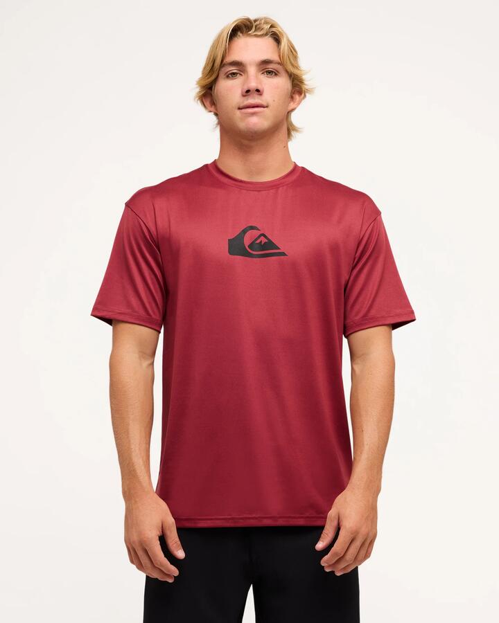 Image of Shirts. Product name - Quiksilver Mens Solid Streak Surf Shirt Burnt Russet in Burnt Russet colour by brand - Quiksilver