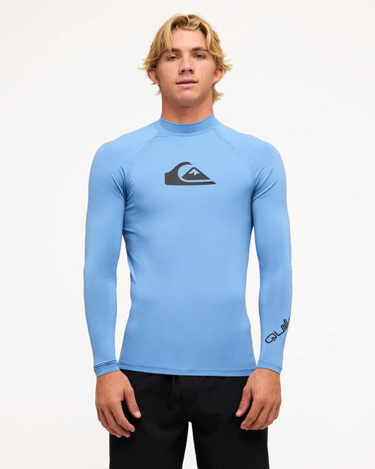 Image of Coats & Jackets. Productname: Quiksilver Mens All Time Long Sleve Rash Vest Riviera - in Riviera colour by brand - Quiksilver