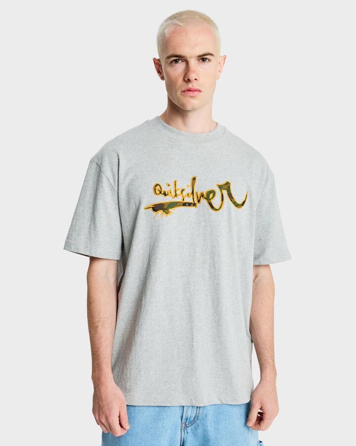 Image of T-Shirts. Productname: Quiksilver Mens Yg Vortex T-Shirt Light Grey Heather - in Light Grey Heather colour by brand - Quiksilver