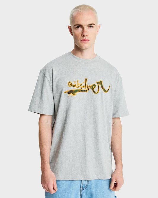 Image of T-Shirts. Productname: Quiksilver Mens Yg Vortex T-Shirt Light Grey Heather - in Light Grey Heather colour by brand - Quiksilver
