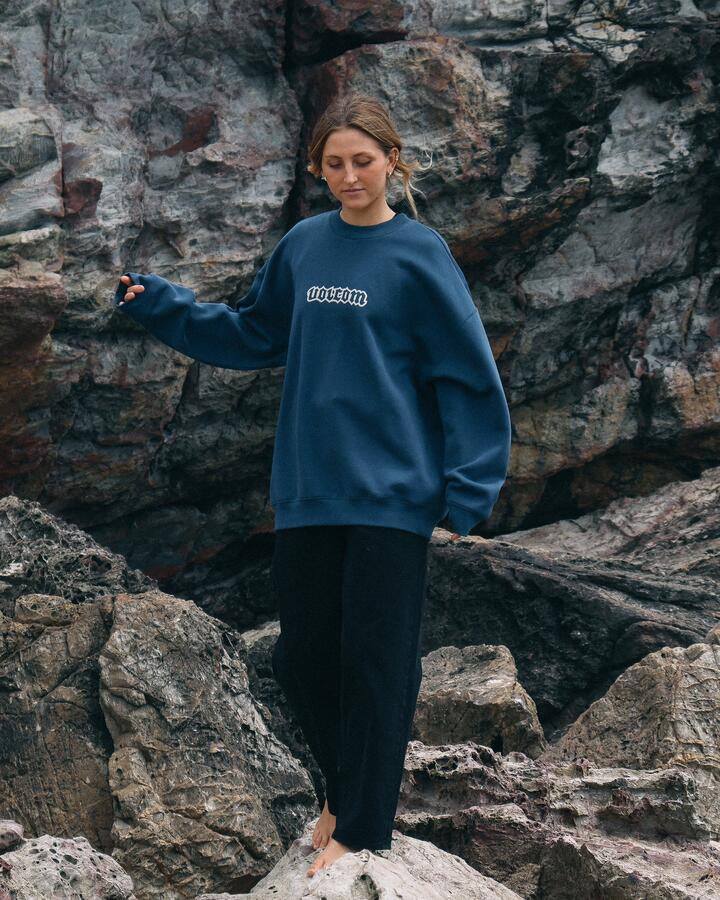 Image of Accessories. Productname: Volcom Womens Ex Boyfriends Crew Neck Baja Indigo - in Baja Indigo colour by brand - Volcom