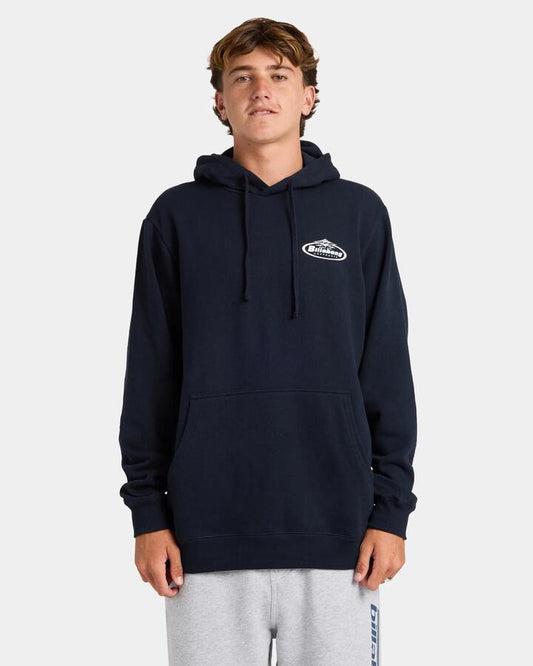 Image of a model wearing Outerwear. Productname: Billabong Mens Diamond Wave Pullover Hoodie Navy - in Navy colour by brand - Billabong