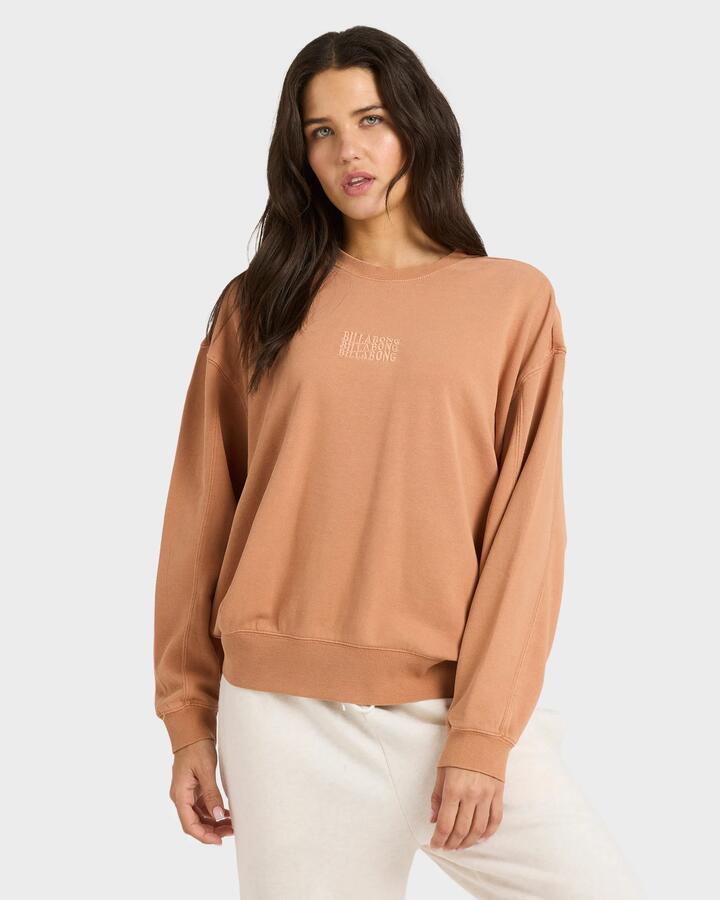 Image of Accessories. Productname: Billabong Womens Surf High Kendal Crew Neck Caramel Cafe - in Caramel Cafe colour by brand - Billabong