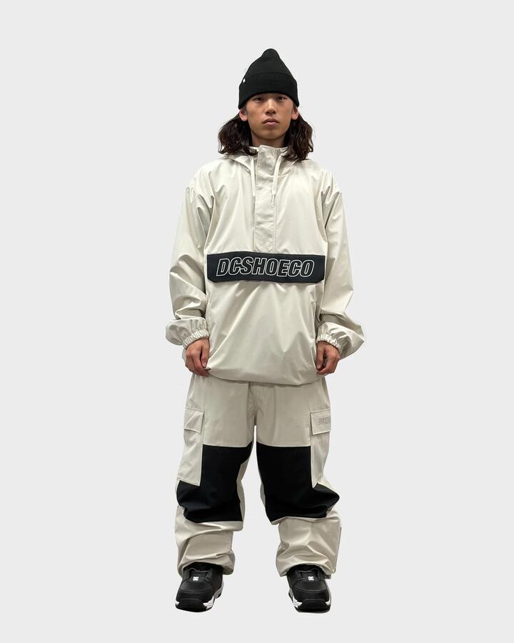 Image of a model wearing Outerwear. Product name - DC Shoes Mens 25 Dc Anorak Snow Jacket White in White colour by brand - DC Shoes