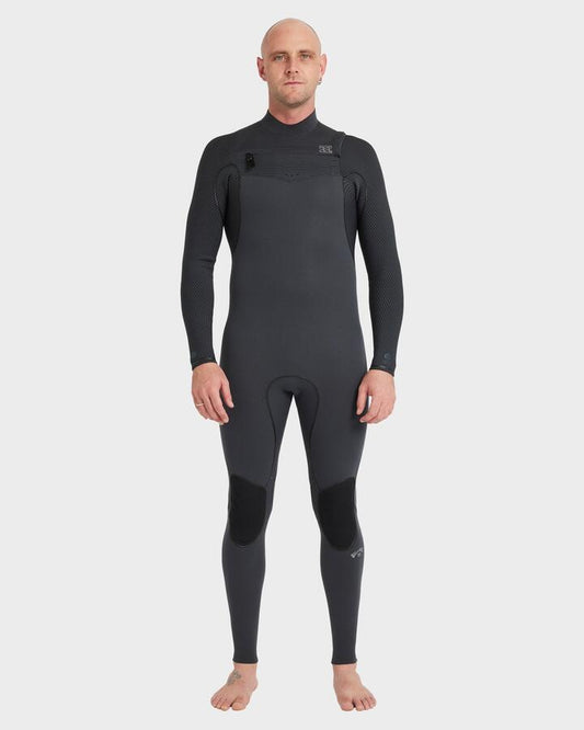 Image of Wetsuits. Product name - Billabong Mens 3/2Mm Furnace Natural Chest Zip Wetsuit Stealth in Stealth colour by brand - Billabong