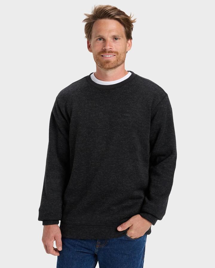 Image of Accessories. Productname: Quiksilver Mens Keller Crew Neck Black Heather - in Black Heather colour by brand - Quiksilver