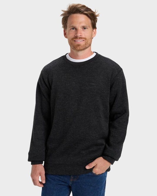 Image of Accessories. Productname: Quiksilver Mens Keller Crew Neck Black Heather - in Black Heather colour by brand - Quiksilver
