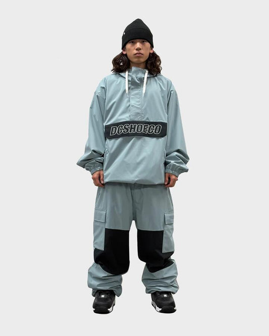 Image of a model wearing Outerwear. Productname: DC Shoes Mens 25 Dc Anorak Snow Jacket Mint - in Mint colour by brand - DC Shoes
