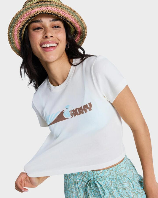 Image of T-Shirts. Productname: Roxy Womens Beach Love T-Shirt Coconut Milk - in Coconut Milk colour by brand - Roxy