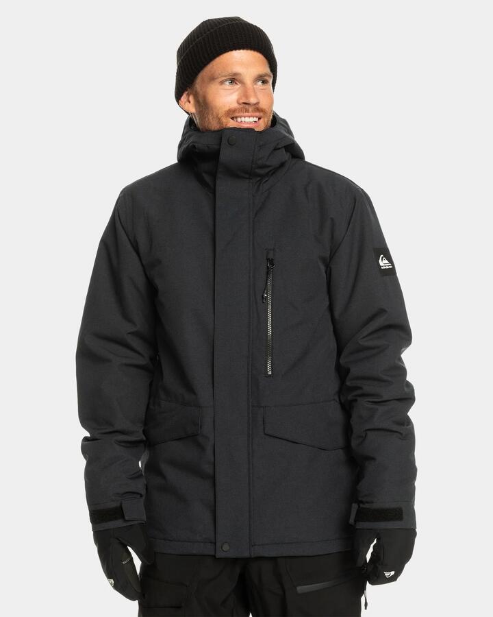 Image of Coats & Jackets. Product name - Quiksilver Mens Mission Solid Snow Jacket True Black in True Black colour by brand - Quiksilver