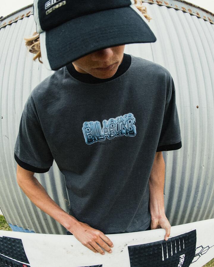 Image of T-Shirts. Product name - Billabong Mens Spec 73 Spin T-Shirt Pewter in Pewter colour by brand - Billabong