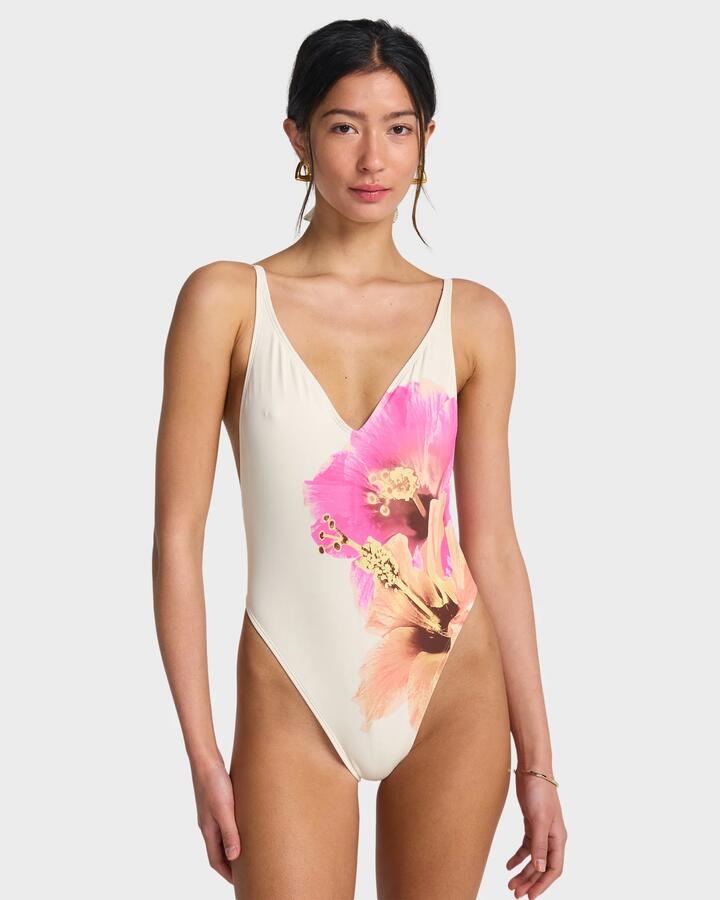 Image of Accessories. Productname: Billabong Womens Sunny Shore Deep V One Piece Salt Crystal - in Salt Crystal colour by brand - Billabong