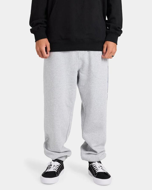 Image of a model wearing Pants. Product name - Billabong Mens Walled Trackpants Light Grey Heather in Light Grey Heather colour by brand - Billabong