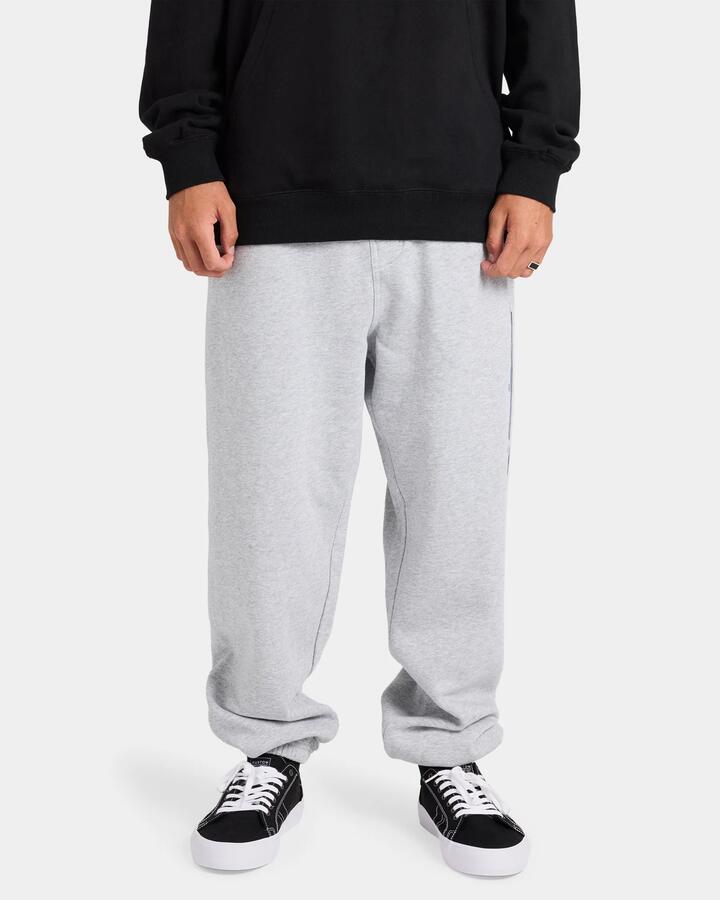 Image of a model wearing Pants. Product name - Billabong Mens Walled Trackpants Light Grey Heather in Light Grey Heather colour by brand - Billabong