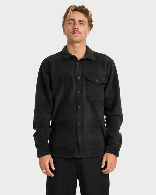 Image of Shirts. Product name - Billabong Mens Furnace Flannel Shirt Ash Black in Ash Black colour by brand - Billabong