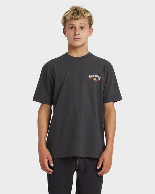 Image of T-Shirts. Product name - Billabong Boys 8-16 Otis Flag T-Shirt Charcoal in Charcoal colour by brand - Billabong