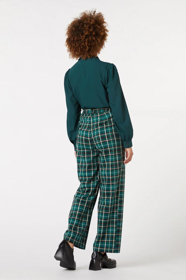 Image of a model wearing Pants. Productname: Amber Check Pant in Toffee colour by brand - Princess Highway