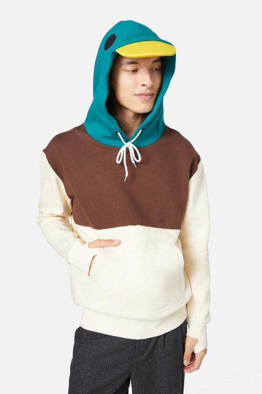 Image of a model wearing Outerwear. Productname: Mallard Hoodie in Multi colour by brand - Dangerfield