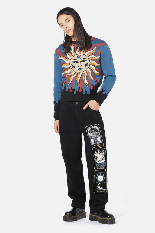 Image of Jeans. Productname: Dark Tarot Unisex Jean in Black colour by brand - Dangerfield