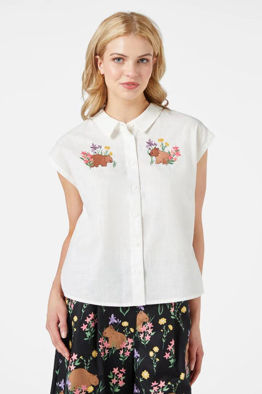 Image of Blouses. Productname: Wombat Emb Blouse in Cream colour by brand - Princess Highway