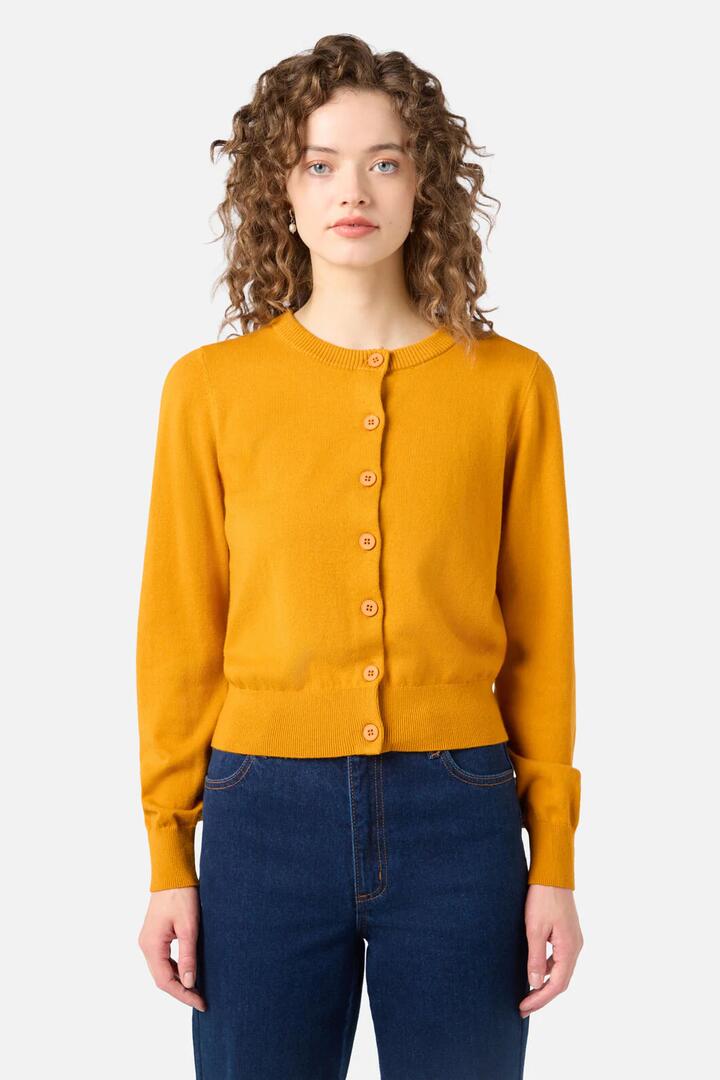 Image of Blouses. Productname: Hello Goodbye Cardigan in Gold colour by brand - Princess Highway