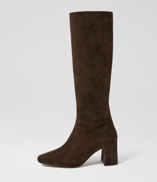 Image of Boots. Productname: Wommer Espresso Suede Calf Boots in Espresso colour by brand - MOLLINI
