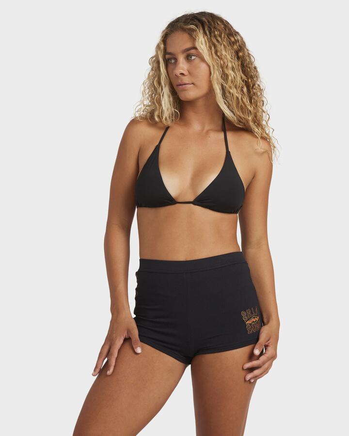 Image of Swimwear. Product name - Billabong Womens Otis Dreaming Surf Short Bikini Bottom Off Black in Off Black colour by brand - Billabong