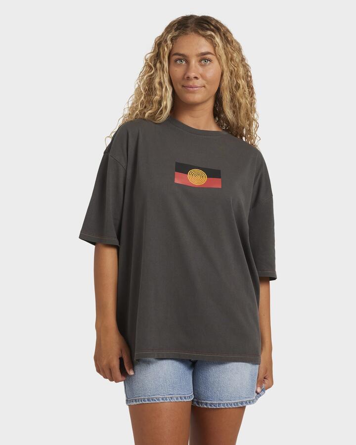 Image of T-Shirts. Product name - Billabong Womens Otis Flag T-Shirt Washed Black in Washed Black colour by brand - Billabong