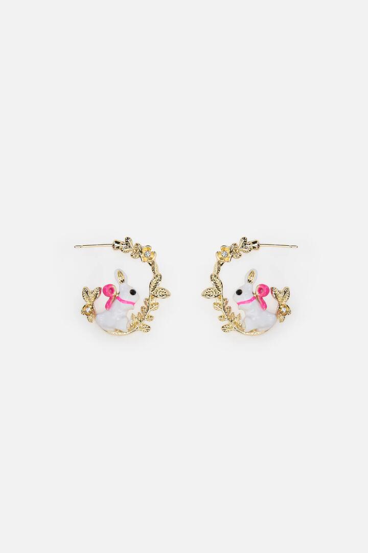 Image of Earrings. Productname: White Rabbit Hoop Earrings in White colour by brand - Princess Highway