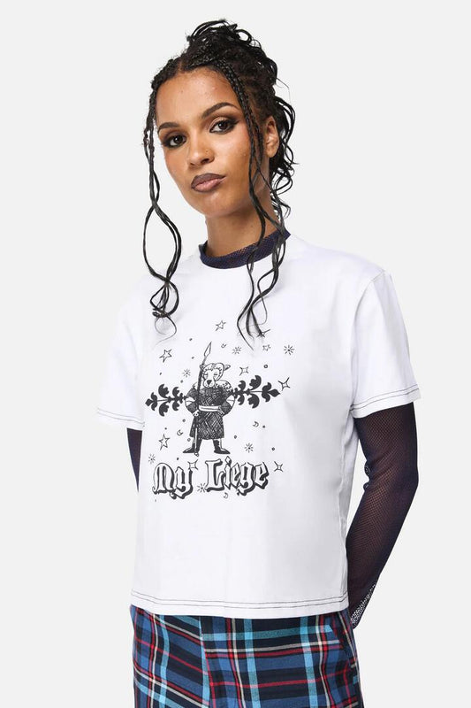 Image of T-Shirts. Productname: My Liege Tee in White colour by brand - Black Friday