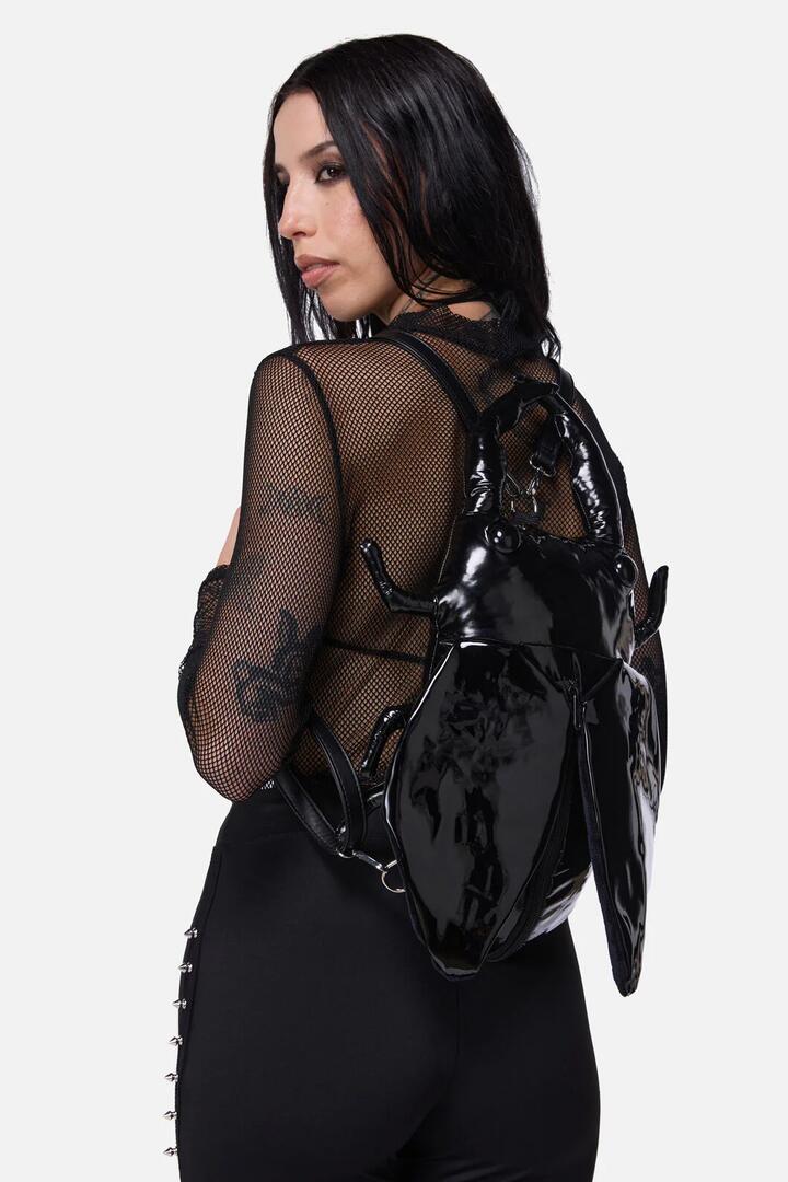 Image of Bags. Productname: Black Stag Beetle Backpack in Black colour by brand - Dangerfield