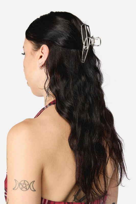 Image of Hair Accessories. Productname: Safety Pin Claw Clip in Silver colour by brand - Black Friday