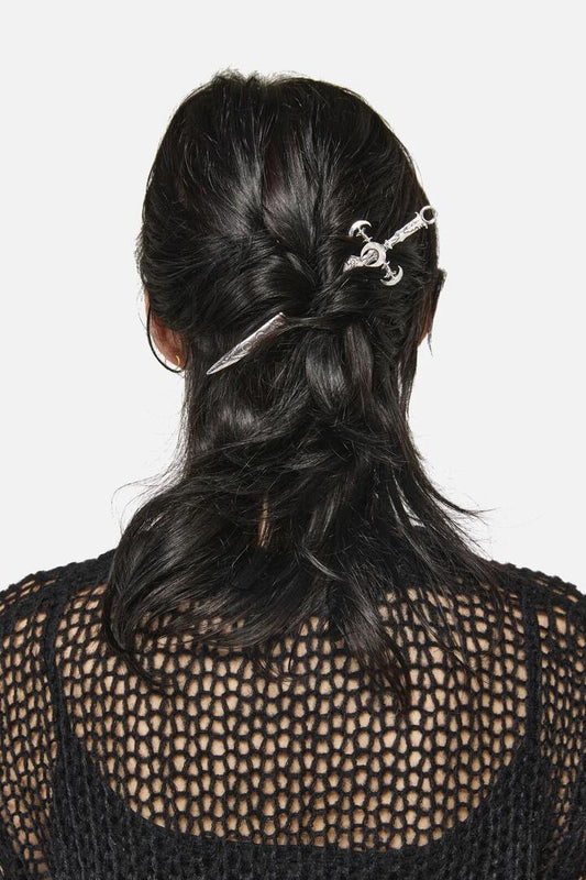 Image of Hair Accessories. Product name - Sword Hair Pin in Silver colour by brand - Dangerfield