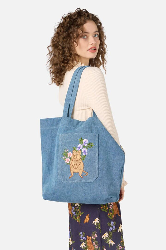 Image of Jeans. Productname: Quokka Denim Tote in Denim colour by brand - Princess Highway