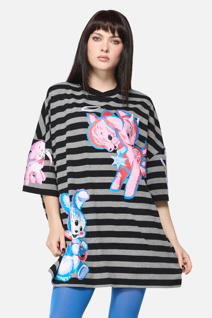 Image of T-Shirts. Productname: Creeps Goth Oversized Tee in Multi colour by brand - Dangerfield