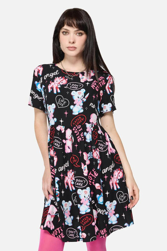 Image of Dresses. Productname: Creeps Goth Babydoll Dress in Black colour by brand - Dangerfield
