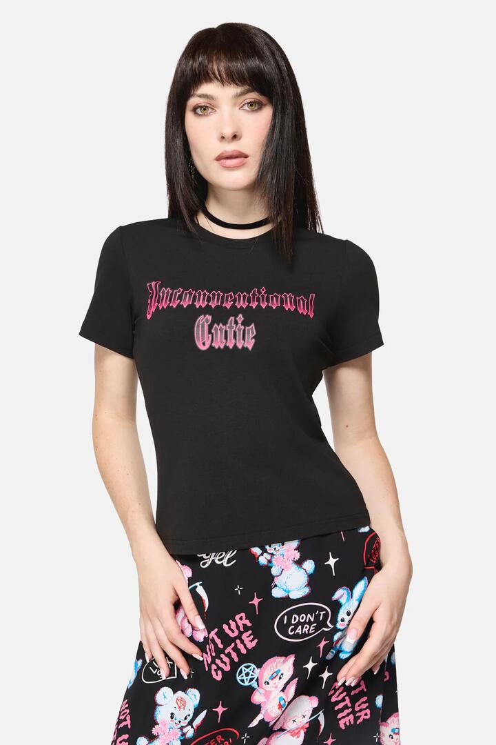 Image of T-Shirts. Productname: Cutie Goth Tee in Black colour by brand - Dangerfield