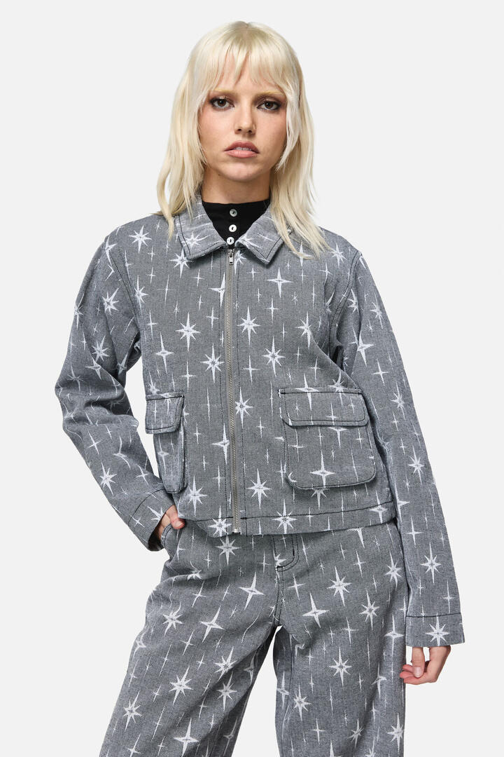Image of Coats & Jackets. Productname: Odette Denim Jacket in Black colour by brand - Dangerfield