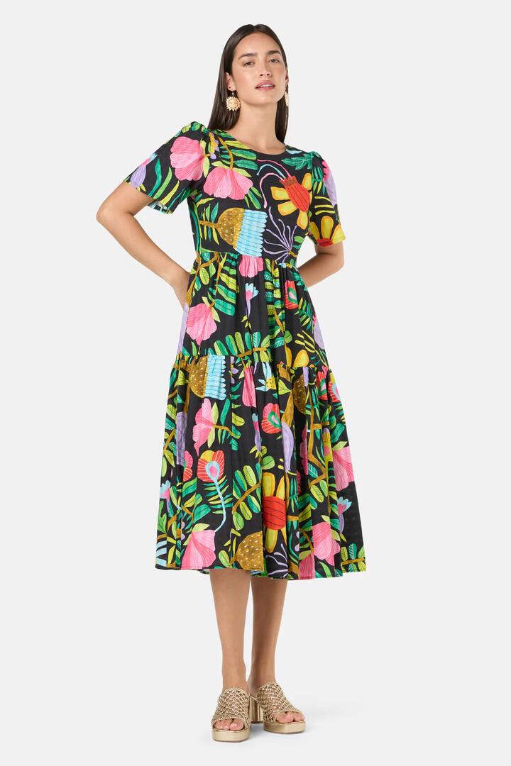 Image of Dresses. Productname: Whimsical Blooms Tiered Dress in Print colour by brand - Gorman
