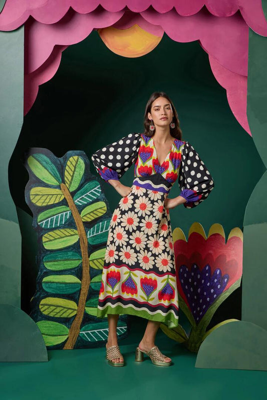 Image of Dresses. Productname: Blooming Daisy Print Long Dress in Print colour by brand - Gorman