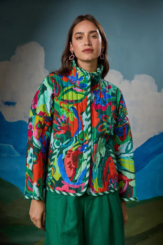 Image of Coats & Jackets. Productname: Abstract Flower Quilted Jacket in Print colour by brand - Gorman
