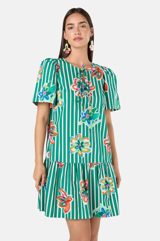 Image of Dresses. Productname: Abstract Flower Tie Smock Dress in Print colour by brand - Gorman