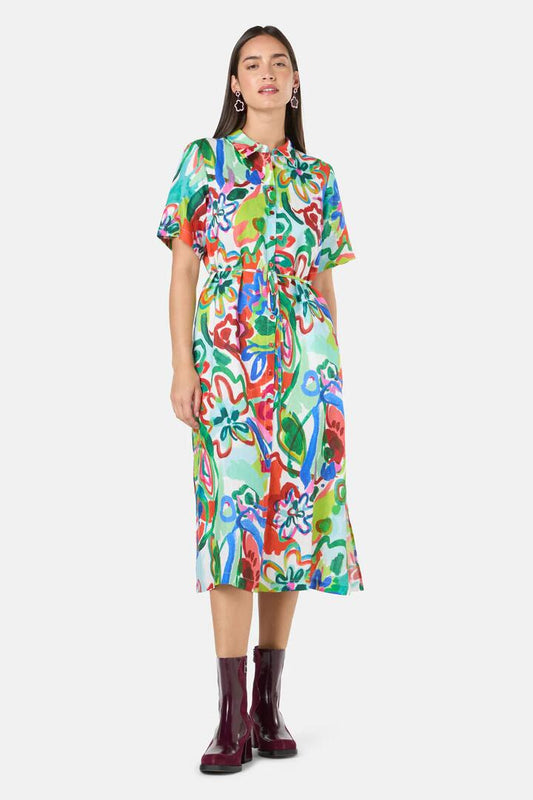 Image of Dresses. Productname: Abstract Flower Linen Dress in Print colour by brand - Gorman