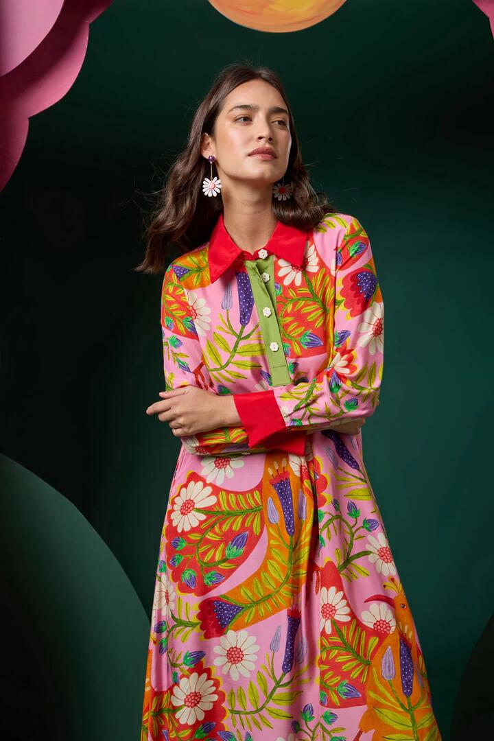 Image of Dresses. Productname: Blooming Bird Print Dress in Print colour by brand - Gorman