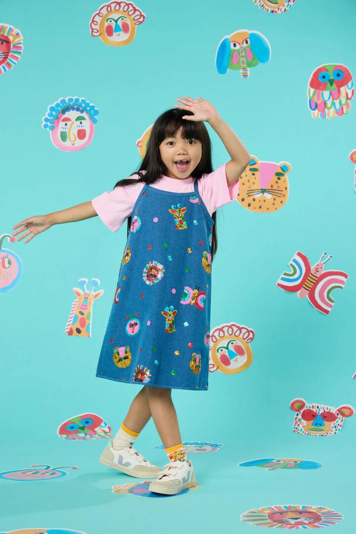 Image of Dresses. Productname: Gallery Sequins Kids Dress in Denim colour by brand - Gorman