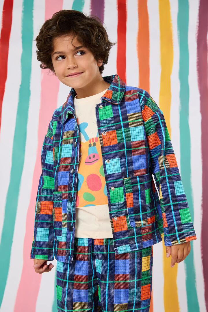 Image of Coats & Jackets. Productname: Navy Check Kids Jacket in Navy colour by brand - Gorman