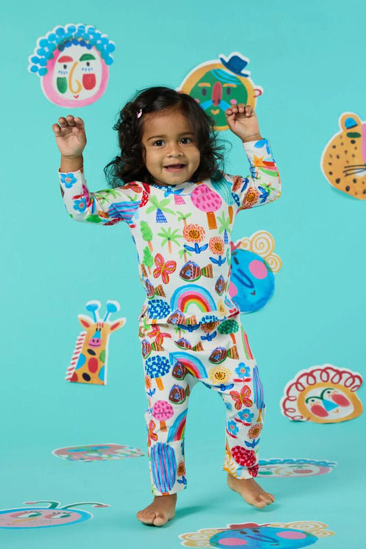 Image of a model wearing Pants. Productname: Rain Forest Baby Legging in Multi colour by brand - Gorman