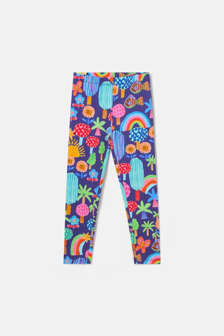 Image of a model wearing Pants. Productname: Rain Forest Kids Legging in Navy colour by brand - Gorman
