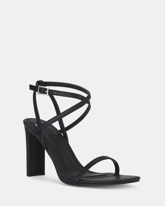 Image of Heels. Product name - Lycan Black Vegan Heels in Black colour by brand - Novo