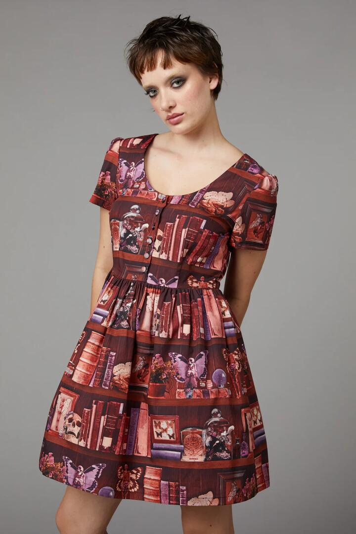 Image of Dresses. Productname: Bookish Print Dress in Multi colour by brand - Black Friday